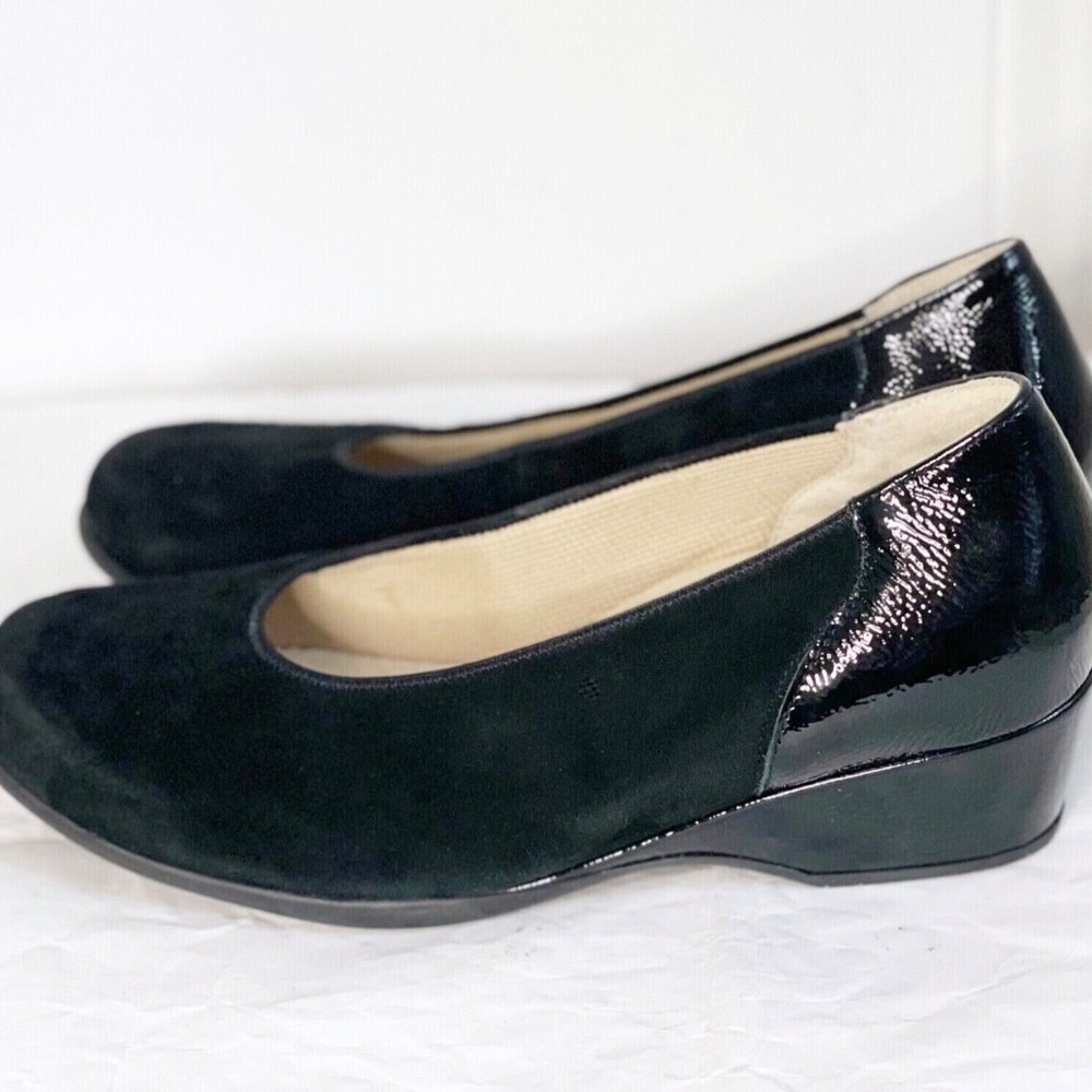 NEW WALDLAUFER Women's Black Comfort Wedge Pump Slip-on Shoe US 9.5 / UK 7
